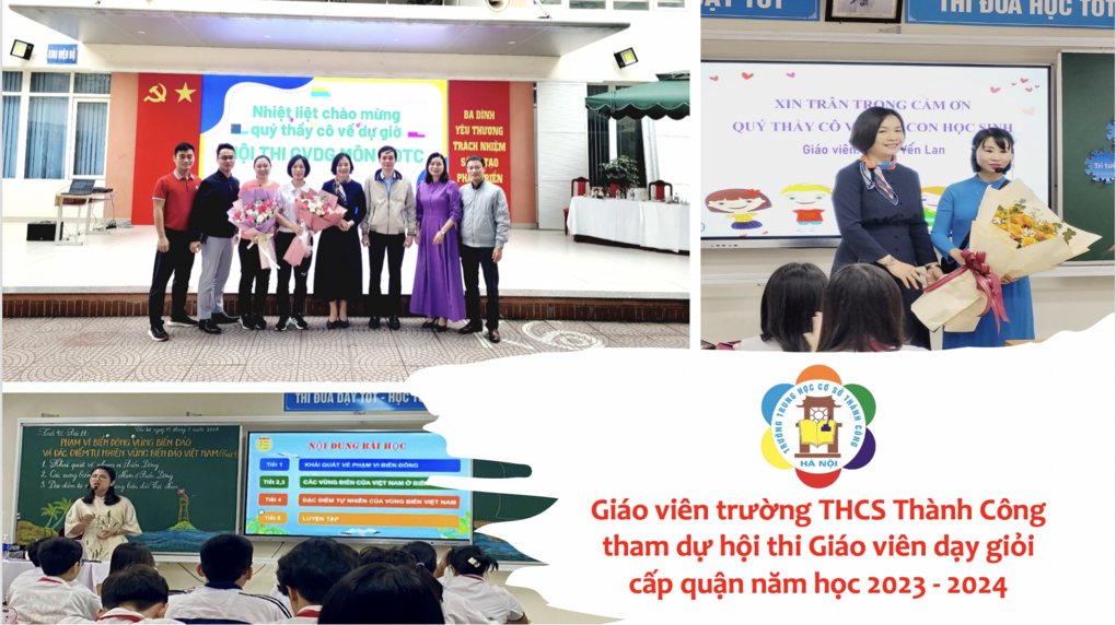 Giáo viên trường THCS Thành Công tham dự hội thi Giáo viên dạy giỏi cấp quận năm học 2023 - 2024