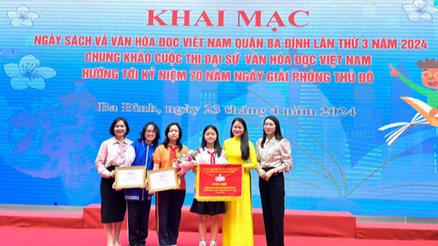 Học sinh trường THCS Thành Công tích cực hưởng ứng “Ngày Sách và Văn hóa đọc Việt Nam” của quận Ba Đình lần thứ III